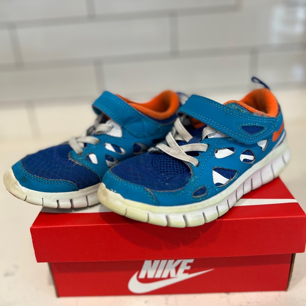 Nike Kids Sneakers - Blue and Orange